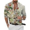 Oanviso Camicie Casual da Uomo Manica Lunga Camicia Hawaiana con Bottoni Funky Stampa Floreale Camicia Elegante Estiva Blouse Moda Camicie per Mare Spiaggia Vacanza A 02 XXL