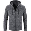 Generisch Cardigan da uomo in cotone blu - giacca termica leggera da uomo con cappuccio, giacca da uomo in peluche con tasche, con cappuccio, antivento, calda felpa con cappuccio, grigio scuro, m