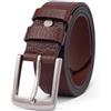 TEAMMAO Cintura Uomo,Cinture da Uomo 100% Pelle Classico 38mm Larghezza Jeans Casual Elegante Cinta con Confezione Regalo.