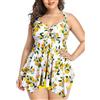 KAKU NANU Tankini Donna Costume Donna Due Pezzi Costumi da Bagno Push Up Tankini con Pantaloncino Giallo M