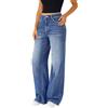 Generisch - Jeans baggy da donna a vita alta, gamba larga, in denim, taglie grandi, elasticizzate, pantaloni hip hop da jogging, Y2K, jeans oversize, per il tempo libero, comodi, felpati, per ragazze