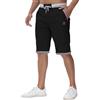 Djtnzdm Bermuda Cargo Estivi Pantaloncini Uomo Cotone Lavoro Golf Sportivi Pantaloni Corti Casual Shorts Uomo Nero S