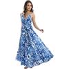 DIVINA Vestito Lungo Donna, 100% Cotone, Scollo a Triangolo, Stampa Limoni, Spalline Regolabili - Vest 174 - S02