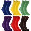 Rainbow Socks - Donna Uomo Calzini Antibatterici Senza Compressione per Diabetici - 6 Paia - Chaber Giallo Verde Viola Rosso Marrone - Taglia 42-43