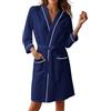 Generisch Robe da donna Generisch leggere, kimono in stile waffle, accappatoi a 3/4 di manica, casacca, accappatoio sauna con scollo a V, biancheria da notte lunga, abbigliamento da salotto, pigiama a maniche