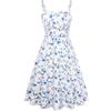 Belle Poque Abito Donna Midi con Cinturino a Spaghetti Casual Carino con Tasche da Spiaggia per Le Vacanze