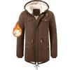 Vijamiy Parka Uomo Invernale Giubbotto Foderato in Pile Antivento e Caldo Cappotti Lungo Giacca con Cappuccio Giacconi Multitasche alla Moda
