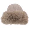 QUEEN HELENA Cappello Invernale con Pelo Berretto con Pelliccia Morbido Donna CP07 (Taglia Unica, Khaki)