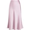 Eisnnu Gonna in Raso da Donna Gonna a Trapezio Lunghezza Midi Tinta Unita a Spina di Pesce in Seta per Feste aziendali S-XXXL (IT, Testo, M, Regular, Regular, Viola)