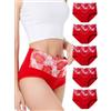 HAVVIS Mutande da donna in cotone elasticizzato, a vita alta, morbide, traspiranti, comode, confezione multipla