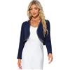 Allegra K Donna Cardigan Corto con Colletto a Contrasto Maniche Lunghe