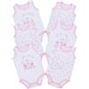 SalGiu Body (6 pezzi) Neonato Giromanica 100% Cotone Estivo (9 mesi, Rosa)