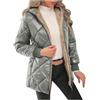 ORANDESIGNE Giacca Invernale Lucida Cappotto da Donna con Fodera in Pile Piumino Giacca Trapuntata di Media Lunghezza