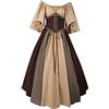Generico Abito Halloween Rinascimentali Donna Cerimonia Cotone Elegante Abiti Medievali Curvy Costumi di Halloween da Sera Principessa Vestito Gotici Popolana Horror Costume Celtici Palazzo da Donna Vintage