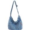 Cymwer Borsa a tracolla in denim da donna Borsa a tracolla vintage leggera Borsa a tracolla a tracolla di capacità Borsa a tracolla Borsa a tracolla (Retrò blu)