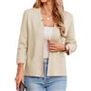 GRACE KARIN Cardigan Donna Elegante Manica Aperta 3/4 Blazer Elegante Giacca Business con Tasche L Apricot -3