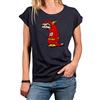 MAKAYA Magliette Donna Manica Corta Divertenti - Flash Bradipo Sloth - Supereroi T-Shirt Divertenti Sheldon Blu S