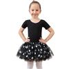 Tancefair Ragazza Vestito da Balletto Body Balletto Leotard Danza Tutu Body Abbigliamento da Balletto Ginnastica Manica Corta con Gonna tutù