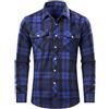 Casey Kevin Camicia Flanella Uomo Quadri Manica Lunga Bottoni Casual Camicie con 2 Tasche Button Down Regular Fit