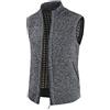 PRJN Gilet Senza Maniche Uomo Maglione Gilet V-Collo Inverno Classico Maglione da Uomo Senza Maniche con Cerniera Smanicato Antivento Giubbino Smanicato Gilet Imbottito Maglione con Cerniera