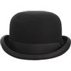 GEMVIE Cappello Derby Nero in Lana 100% Cappello a Bombetta di qualità teatrale per Uomo Donna Costumi Vintage