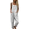 Generico Salopette Donna Intera Estiva Tuta Lunga Elegante Boho Chic Stampa Fiori Pantaloni Gamba Larga Ample con Tasche Bretelle Regolabili Comoda Baggy Curvy Mare Spiaggia Vacanza