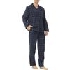 LNFINTDO Pigiama da uomo in flanella di cotone, a quadri, con tasca, a maniche lunghe, top e pantaloni, 2 pezzi, biancheria da notte morbida invernale calda