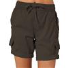 ORANDESIGNE Pantaloncini Cargo da Donna Shorts Estivi Pantaloni Corti Sportivo Leggero Lavoro Bermuda da Escursionismo a Vita Alta con Tasche Multiple A Grigio Scuro L