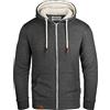 Grin&Bear Felpa con Cappuccio e Zip da Uomo GB490-Charcoal-XXL