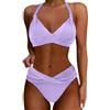 Generico Costume da Bagno Donna Curvy Push Up Imbottito Reggiseno Bikini Due Pezzi Bikini Sexy Spiaggia Beachwear Swimwear Sportivo Mare Estate Costume Due Pezzi Donna