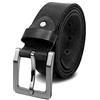 ROYALZ Cintura Uomo in robusta pelle di bufalo 4 mm, Cintura vintage per Jeans con fibbia ad ardiglione - Larghezza della cinghia 38 mm