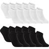 sockenkauf24 10 | 20 | 30 Paia Calzini Corti Donna Uomo Calze Corte Nero Bianco Grigio Cotone (10x Nero + 10x Bianco 35-38)