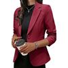Onsoyours Blazer Casual da Donna Eleganti OL Giacca Giacche da Abito Autunnale Tinta Unita per Ufficio con Bottoni Capispalla Giubbotto A Vino Rosso XL