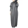 Generic Felpa Donna Oversize Abito Lungo da Abito Lungo con Cappuccio Felpa con Cappuccio Abito in Felpa Casual con Scollo a Maniche Lunghe Tinta Unita Pile Donna con E Cappuccio Oversized Hoodies (Grey, M)