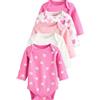 NEXT Bambina Confezione da 5 body per neonati a maniche lunghe in 100% cotone Pink Star 3 Mesi-6 Mesi
