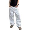 Zewool Jeans da uomo con taglio largo, Y2K, pantaloni da skater, con gamba dritta, Hip-Hop Streetwear, C15 bianco, XXL