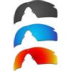 EZReplace Lenti di ricambio per occhiali da sole Oakley Si Ballistic M Frame 2.0 (lenti polarizzate), nero carbonio + blu ghiaccio + rosso fuoco, Taglia unica