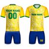 tiansiaben Kit da calcio brasiliano uomo/donna/bambini,Maglie America's Cup, Brasile Parrots Beaches Tee,Custom Team Name Number Badge Tracksuit,Jersey Uniforme per sostenitori del Brasile, giallo blu, L