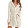shownicer Accappatoio Donna con Cappuccio Accappatoio Donna Spugna Morbida con Cappuccio Accappatoio con Tasche Cappuccio e Cintura Accappatoio Leggero Accappatoio Corto A Bianco 3XL