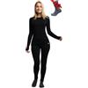 Merino.tech Completo Lana Donna Merinos - Intimo Termico Merino Maglia e Pantalone con Calzini Leggero, Medio, Pesante (Medium, 250 Black)