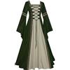 MJGkhiy Vestito Medievale Donna Elegante retrò Vestiti con Maniche a Tromba Abito da Pavimento Cosplay Palazzo Rinascimentale Vestito Lungo Gotico Stile Rinascimento per Carnevale Feste Halloween