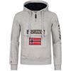 Geographical Norway Gymclass Men - Felpa Uomo con Cappuccio Tasca A Canguro Zip - Felpe Pullover Hoody Neve A Maniche Lunghe - Abito Ideale Primavera Estate Autunno Inverno (Grigio Chiaro XXL)