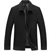 Generisch Cappotto corto da uomo, in lana calda, casual, Peacoat, Slim Fit, per lavoro, attività all'aperto, cappotto di mezza stagione, vestibilità regolare, Nero , L