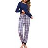 Litherday Pigiama Donna Invernale Cotone Lungo Pantaloni Fantasia per Casa | Completo notte donna a manica lunga con tasche laterali e tessuto morbido per dormire e rilassarsi in casa