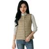 HAXNOHEY Gilet Piumino Donna Leggero Imbottito Giubbotto Smanicato Trapuntato Sottogiacca Giacchetto Senza Maniche Invernale Piumini Beige M