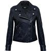 Infinity Leather Giacca da Donna Stile vintage in Vera Pelle Con Zip da Motociclista XL
