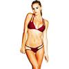KIRALOVE Costume da Bagno Donna - Reggiseno - Mare - Sexy - Ragazza - Bikini - Due Pezzi Corde - Coordinati Piscina - Slip Brasiliana - Taglia M - Rosso Bordeaux - Ottima qualita