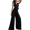 ticticlily Tailleur Pantalone Donna 2 Pezzi Gilet Blazer Senza Manica Scollo V e Pantaloni A Vita Alta Chic Tuta Completa Elegante Casuale Abbigliamento Streetwear A4 Nero