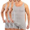 HERMKO 3007 3 Canottiere Extra-Lunghe da Uomo (+ 10 cm Circa) in Cotone 100%, Größe Herren:4 (M), Farbe:Grigio