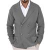 ENENEN Giacca Cardigan Doppiopetto da Uomo Slim Lapel Plus Size Blazer Maglione alla Moda